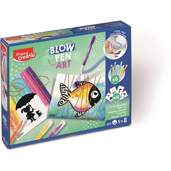 Fújós filctoll készlet, MAPED CREATIV, "Blow pen Art", pop
