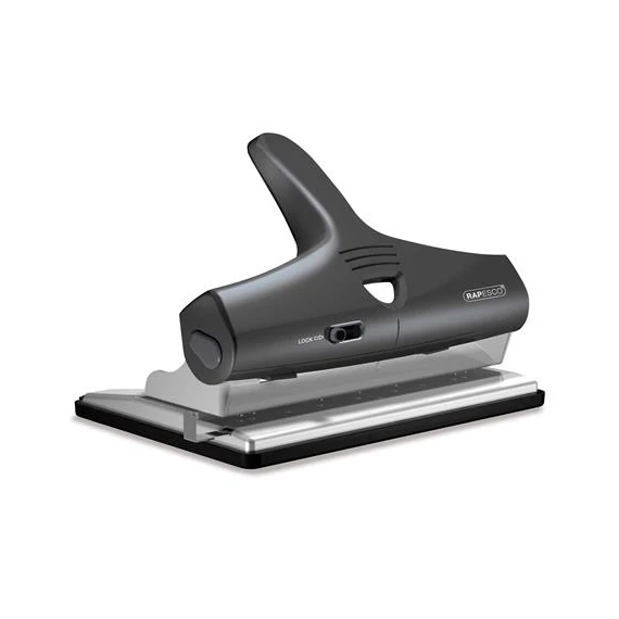 Lyukasztó, állítható lyukszámú, 32 lap, RAPESCO "Heavy Duty", fekete-szürke