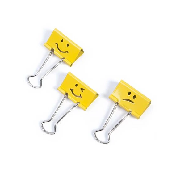 Bindercsipesz, 19 mm, RAPESCO "Fun", sárga