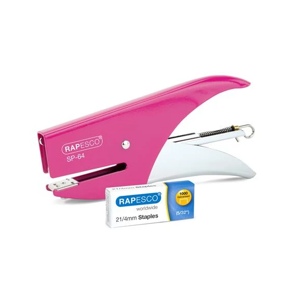 Tűzőgép, kézi, 21/4, 12 lap, RAPESCO "SP-64", rózsaszín Tűzőgép, kézi, 21/4, 12 lap, RAPESCO "SP-64", rózsaszín