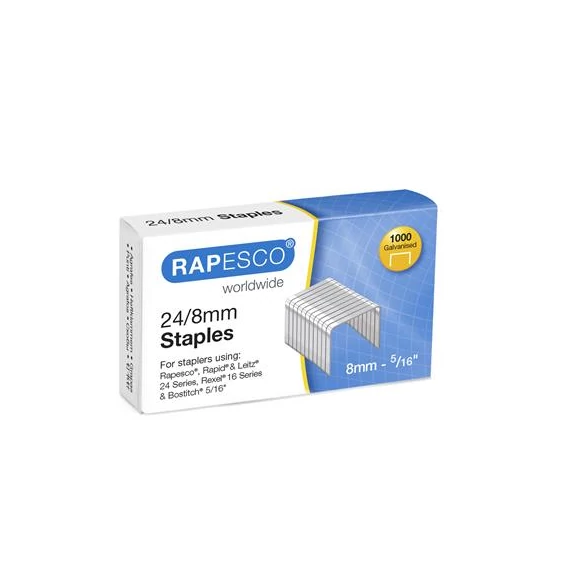 Tűzőkapocs, 24/8, horganyzott, RAPESCO