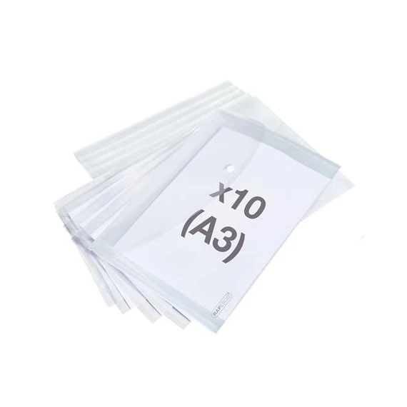 Irattartó tasak, A3, PP, patentos, RAPESCO "Eco", áttetsző Irattartó tasak, A3, PP, patentos, RAPESCO "Eco", áttetsző