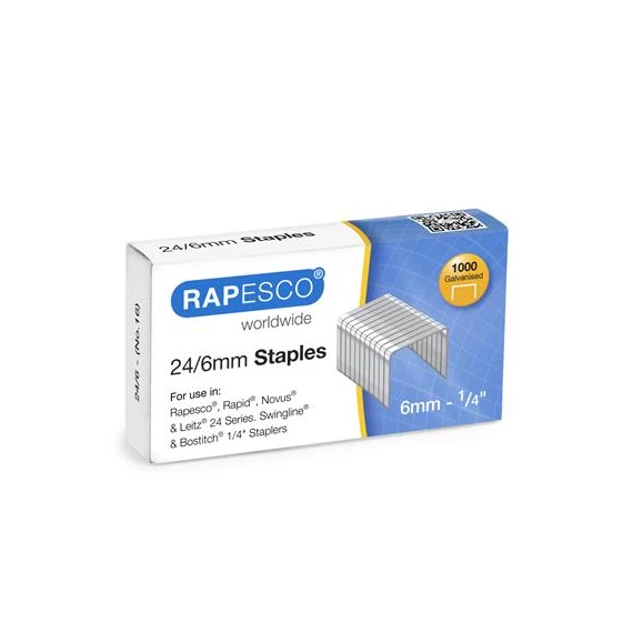 Tűzőkapocs, 24/6, horganyzott, RAPESCO