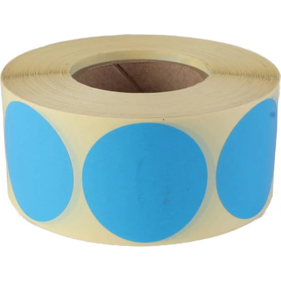 Etikett, 38 mm kör, 1000 etikett/tekercs, ciánkék