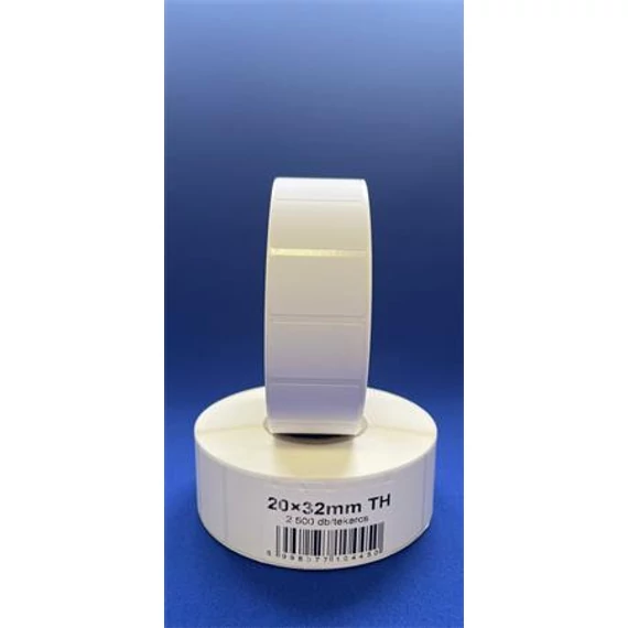 Etikett, thermo, 20x32 mm, 2500 etikett/tekercs, fehér