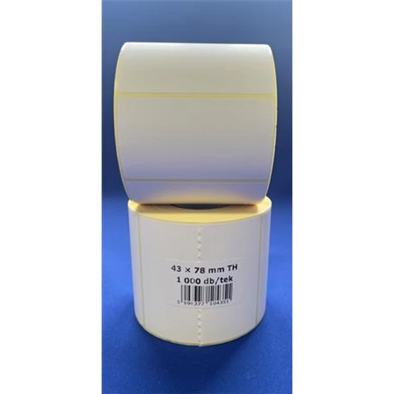 Etikett, thermo, 43x78 mm, 1000 etikett/tekercs, fehér