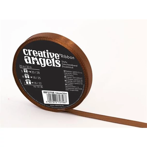 Szatén szalag, 12 mm x 32 m, bronz