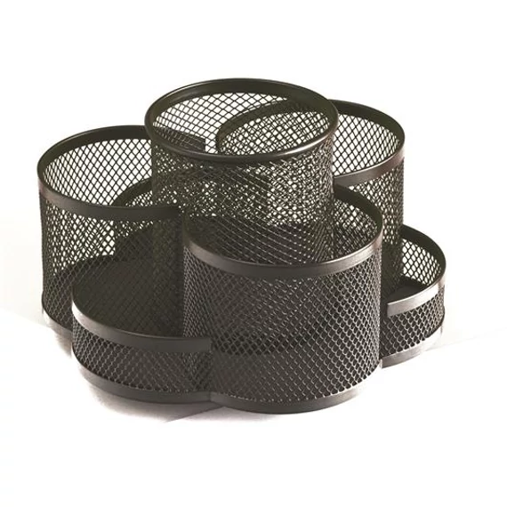 Írószertartó, 7 részes, fémhálós, forgatható, fekete Írószertartó, 7 részes, fémhálós, forgatható, fekete