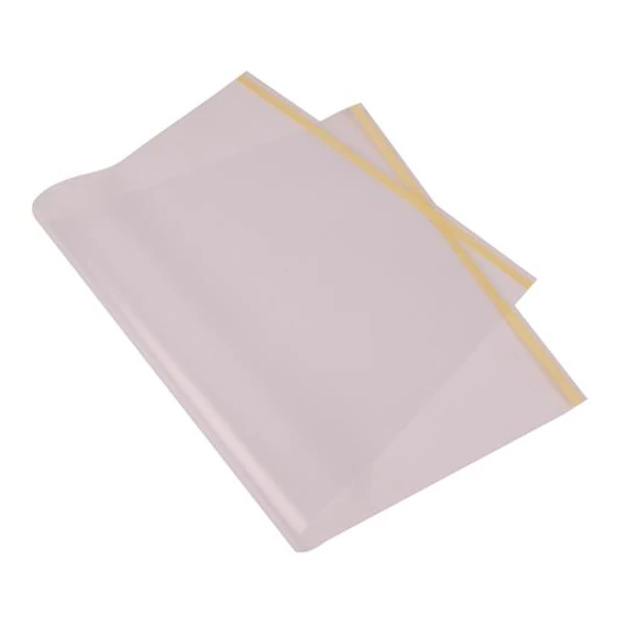 Könyvborító, víztiszta, öntapadó csíkkal, 45x25 cm, 10 db/csomag