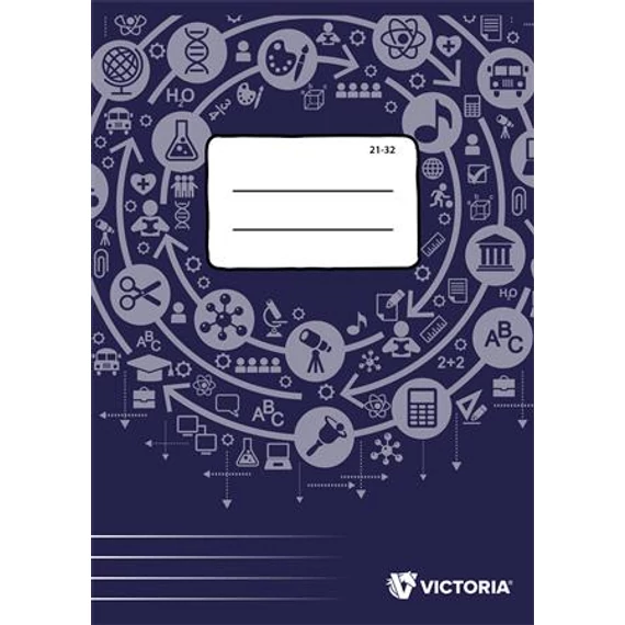 Füzet, tűzött, A5, vonalas, 32 lap, 4-8. osztály, VICTORIA PAPER Circle "21-32"