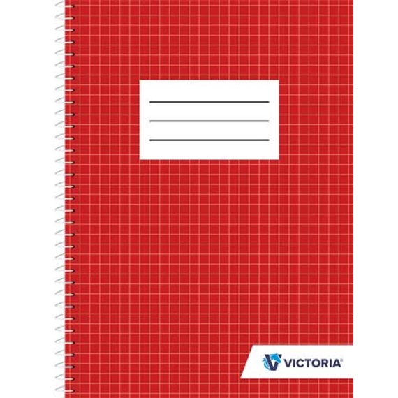 Spirálfüzet, A5, kockás, 70 lap, VICTORIA PAPER