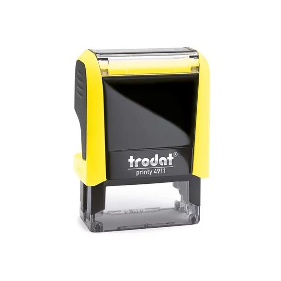 Bélyegző, TRODAT "Printy 4911", neon citromsárga ház, fekete párnával Bélyegző, TRODAT "Printy 4911", neon citromsárga ház, fekete párnával