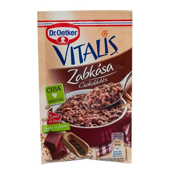 Zabkása, 60 g, DR. OETKER, "Vitalis", csokoládés Zabkása, 60 g, DR. OETKER, "Vitalis", csokoládés