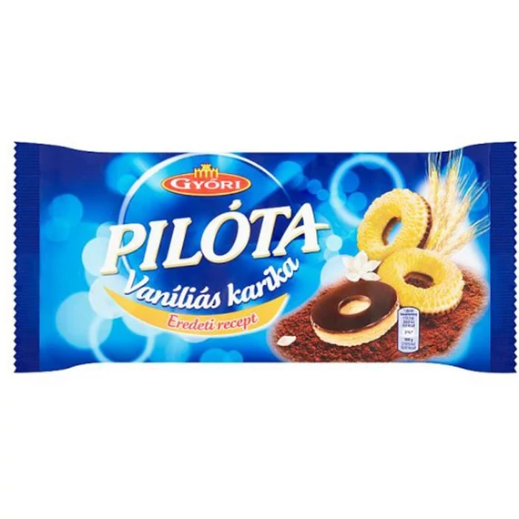 Vaníliás karika, 300 g, GYŐRI "Pilóta", étcsokoládés