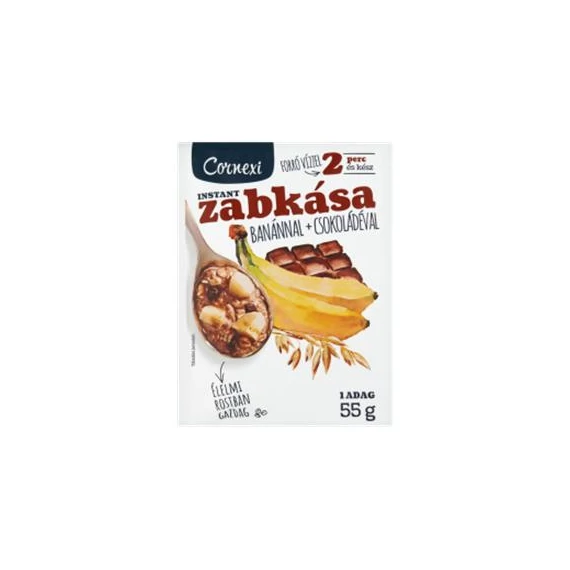 Zabkása, 55 g, CORNEXI, banán-csoki