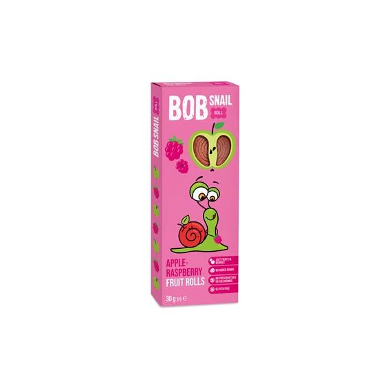 Gyümölcstekercs, 30 g, BOB SNAIL, alma-málna