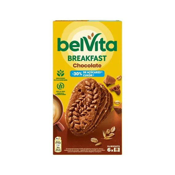 Keksz, 6x50 g, BELVITA "Jó reggelt", kakaós, csökkentett cukortartalommal