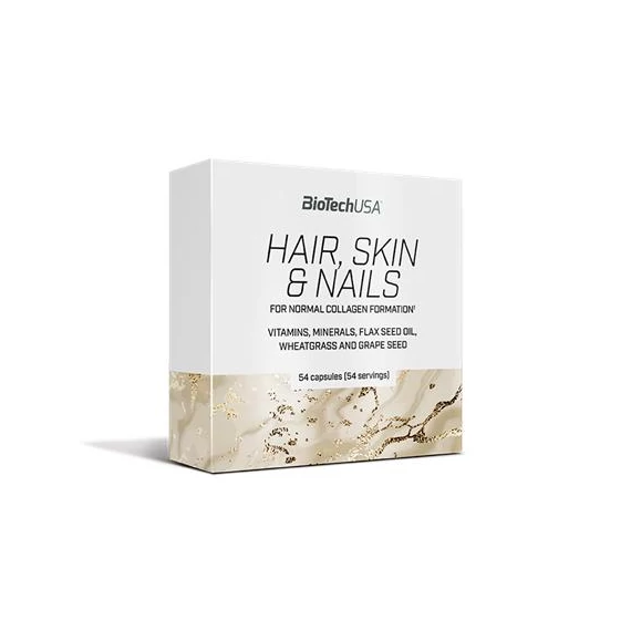 Étrend-kiegészítő tabletta, 54 tabletta, BIOTECH USA "Hair, Skin & Nails"