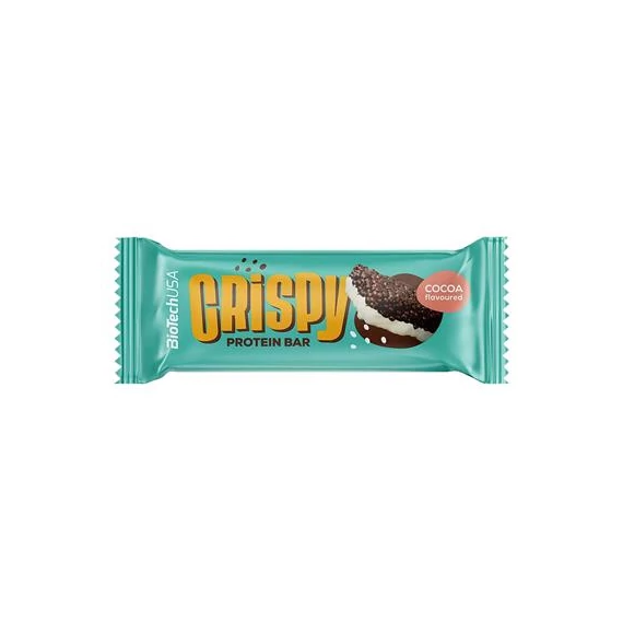 Fehérjeszelet, gluténmentes, 40g, BIOTECH USA, "Crispy" kakaó