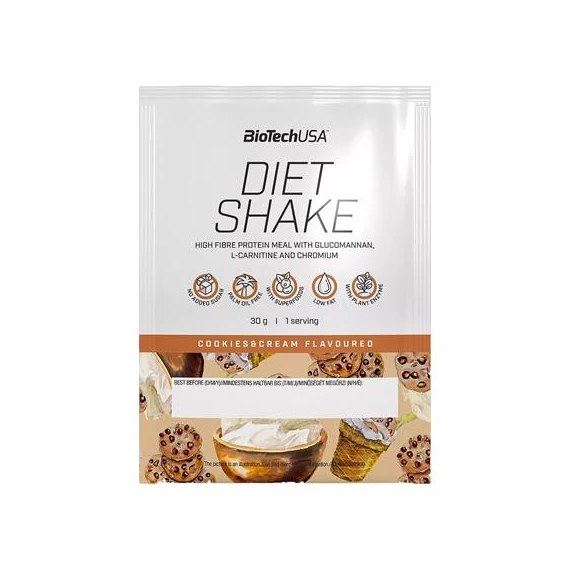 Étrend-kiegészítő italpor, 30g, BIOTECH USA "Diet Shake", cookies&cream