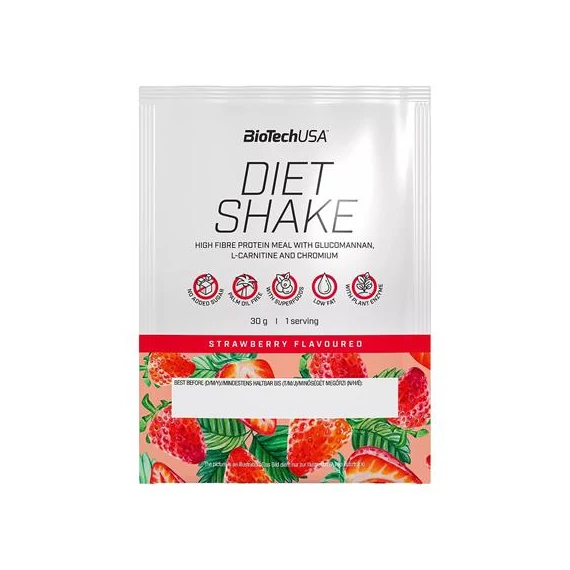 Étrend-kiegészítő italpor, 30g, BIOTECH USA "Diet Shake", eper