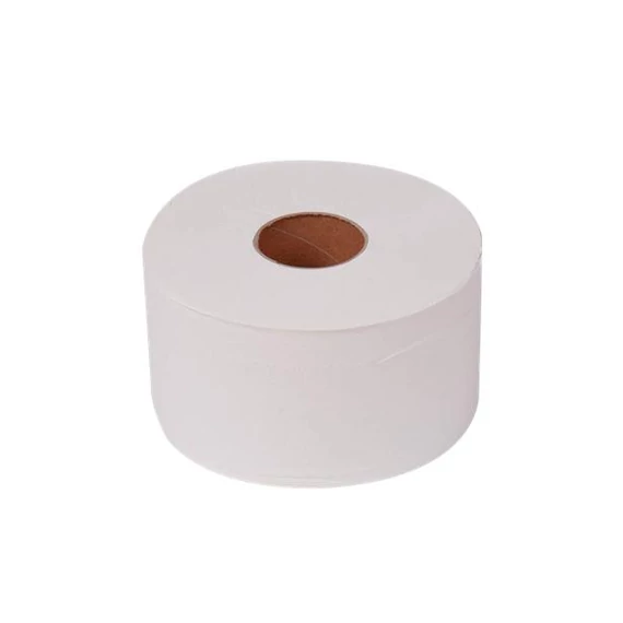 Toalettpapír, T2 rendszer, 2 rétegű, 19 cm átmérő "Mini Jumbo", fehér