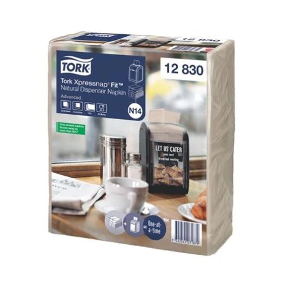 Szalvéta, adagolós, 2 rétegű, 21,3x16,5 cm, N14 rendszer, Advanced, TORK "Xpressnap Fit", natúr
