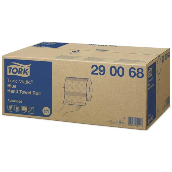 Kéztörlő, tekercses, H1 rendszer, 2 rétegű, 150 m, TORK "Matic", kék