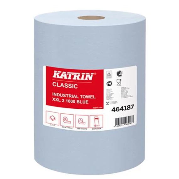 Kéztörlő, tekercses, 2 rétegű, KATRIN "Classic XXL2", kék