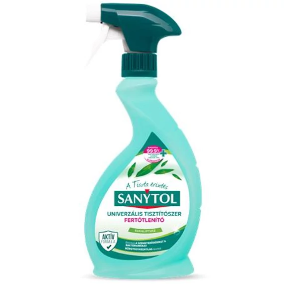 Általános tisztító- és fertőtlenítő spray, 500 ml, SANYTOL, eukaliptusz