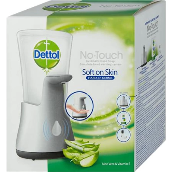 Folyékony szappan adagoló, szenzoros, Aloe Vera és E vitamin utántöltővel, DETTOL