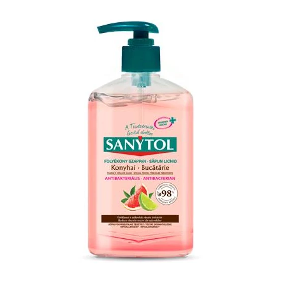 Antibakteriális folyékony szappan, 250 ml, SANYTOL "Konyhai"