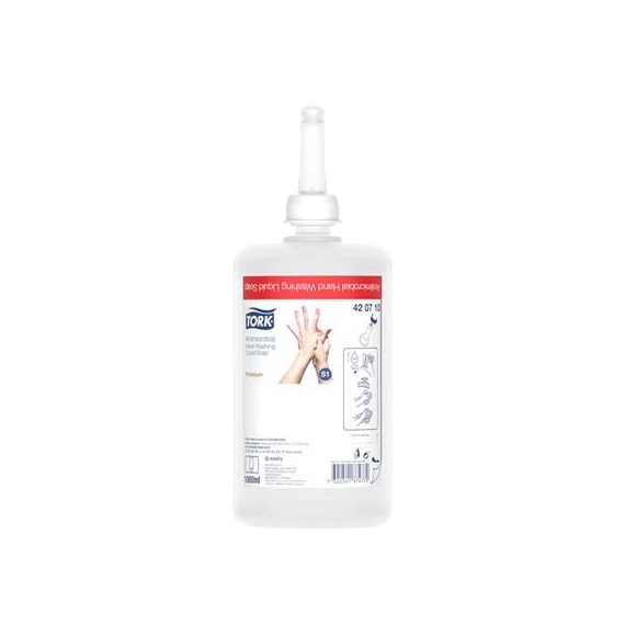 Folyékony szappan, fertőtlenítő, alkoholmentes, 1 l, S1 rendszer, TORK