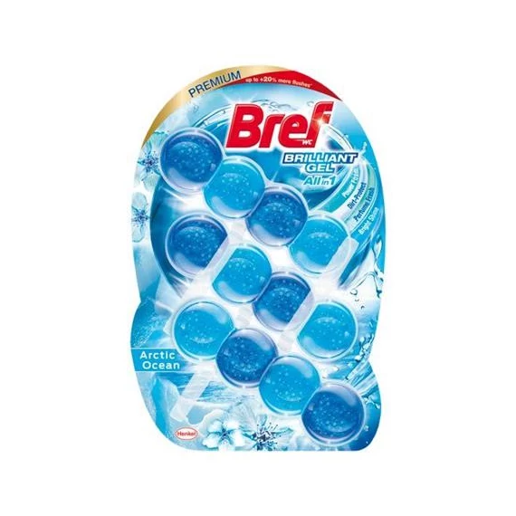 WC-tisztítógél, 3x42 g, BREF "Brilliant gél", Arctic Ocean
