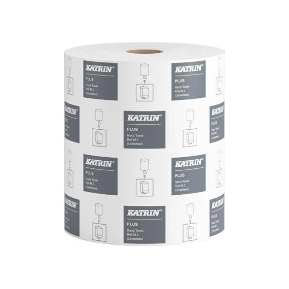 Kéztörlő, tekercses, 2 rétegű, KATRIN, "Plus M/100", hófehér Kéztörlő, tekercses, 2 rétegű, KATRIN, "Plus M/100", hófehér