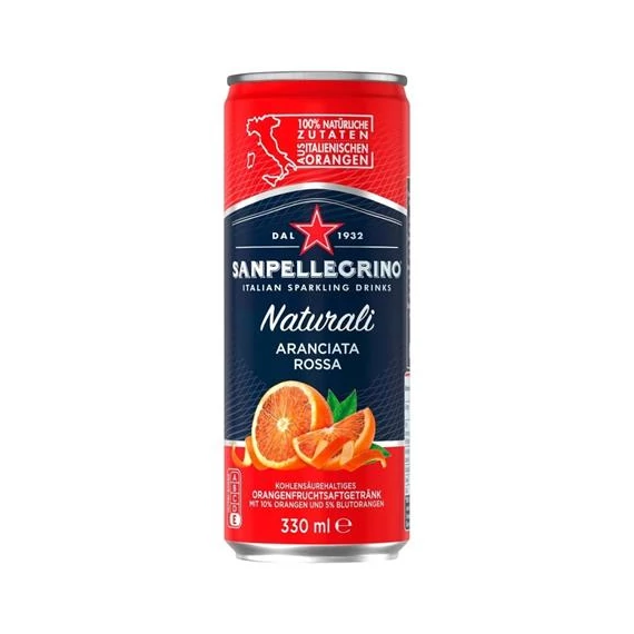 Üdítőital, szénsavas, 0,33 l, SAN PELLEGRINO, vérnarancs