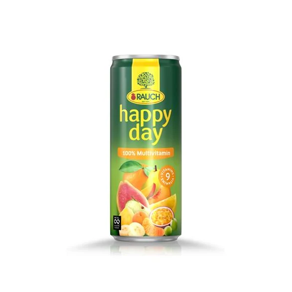 Gyümölcslé, 100%, 0,33 l, dobozos, RAUCH "Happy day", Multivitamin