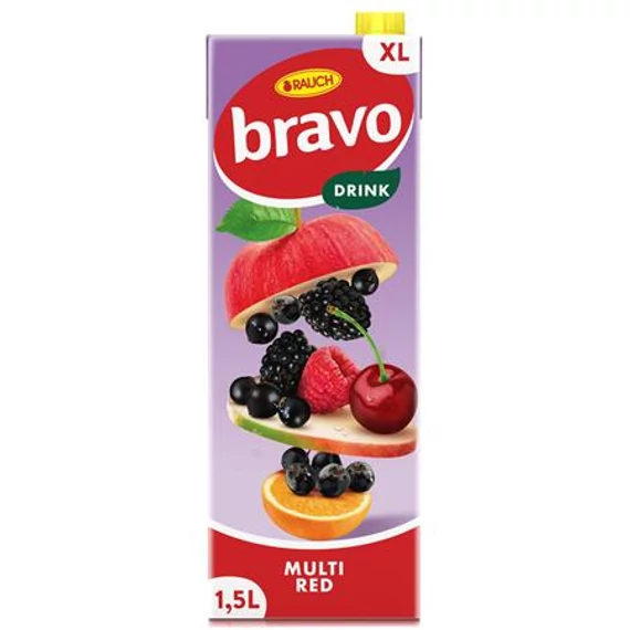 Gyümölcsital, 12%, 1,5 l, RAUCH "Bravo", piros multivitamin Gyümölcsital, 12%, 1,5 l, RAUCH "Bravo", piros multivitamin