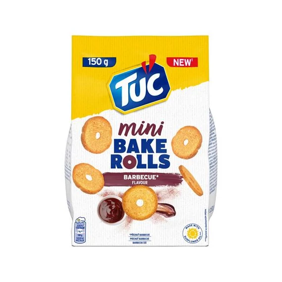 Pirított kenyérkarika, 150 g, TUC "Mini Bake Rolls", barbecue