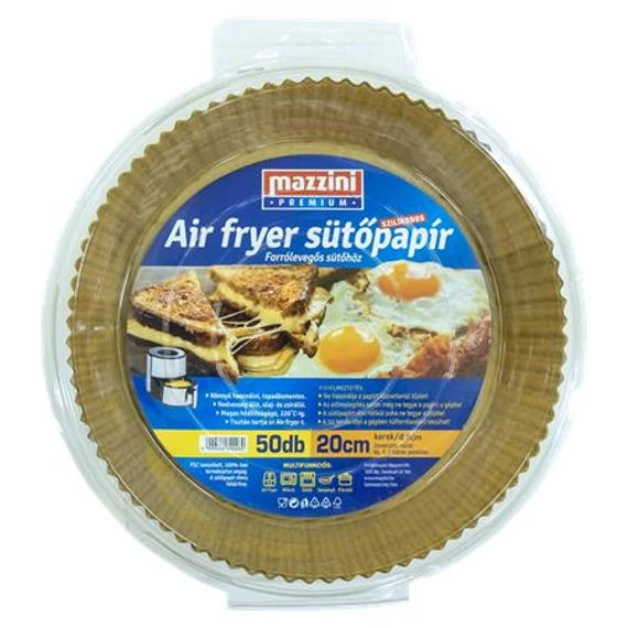 Sütőpapír, szilikonos, Air Fryer készülékhez, kerek, 20 cm, 50 db, MAZZINI "Premium" Sütőpapír, szilikonos, Air Fryer készülékhez, kerek, 20 cm, 50 db, MAZZINI "Premium"