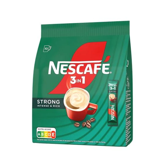 Instant kávé stick, 10x16,5 g, NESCAFÉ, 3in1 "Strong"