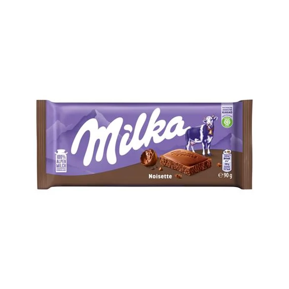 Táblás csokoládé, 90 g, MILKA "Noisette"