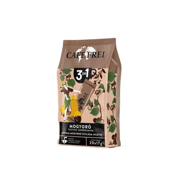 Instant kávé, 20x17 g, CAFE FREI "Római mogyoró 3 in 1"