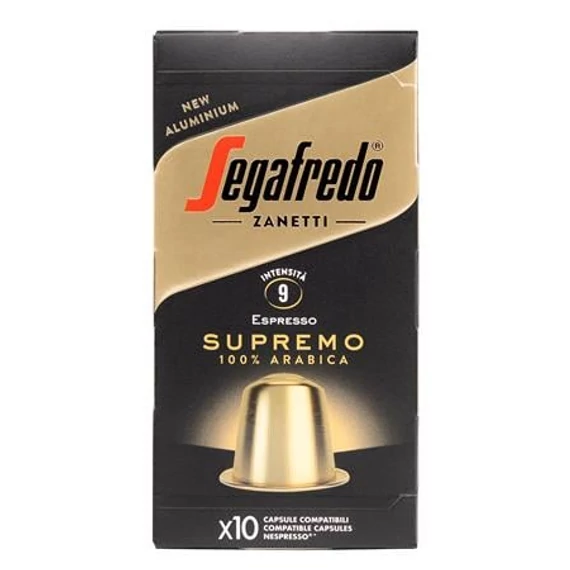 Kávékapszula, Nespresso® kompatibilis, 10 db, SEGAFREDO "Supremo"