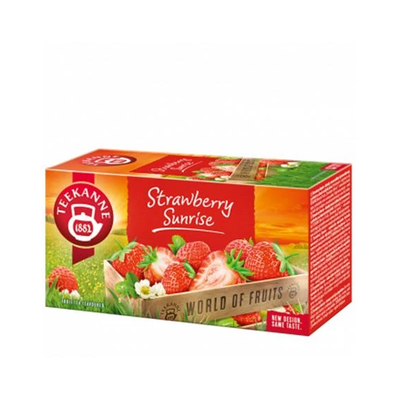 Gyümölcstea, 20x2,5 g, TEEKANNE "Strawberry Sunrise", eper