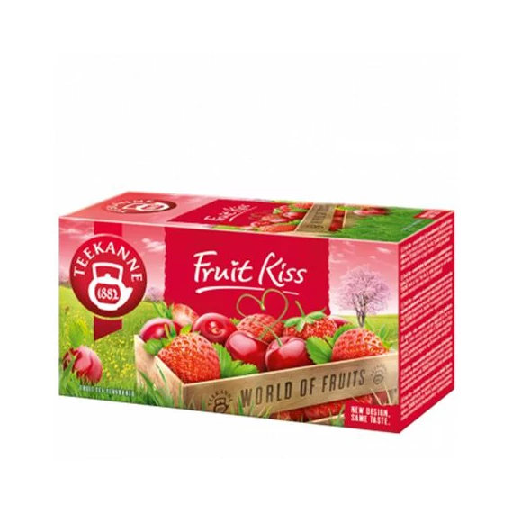 Gyümölcstea, 20x2,5 g, TEEKANNE "Fruit kiss", eper-meggy