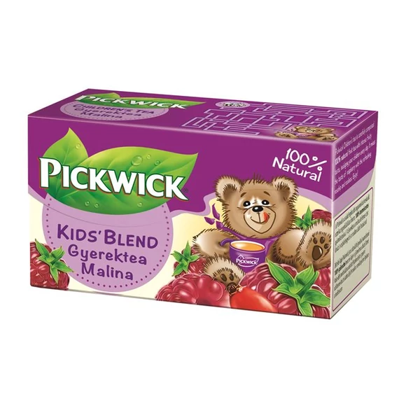 Gyümölcstea, 20x1,5 g, PICKWICK, "Gyerektea", málna Gyümölcstea, 20x1,5 g, PICKWICK, "Gyerektea", málna