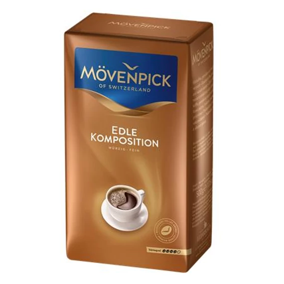 Kávé, pörkölt, őrölt, vákuumos csomagolásban, 500 g, MÖVENPICK "Edle Komposition"