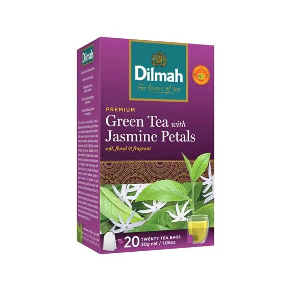 Zöld tea, 20x1,5g, DILMAH, jázmin