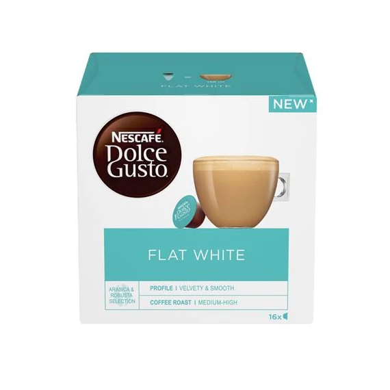 Kávékapszula, 16 db, NESCAFÉ DOLCE GUSTO "Flat White"